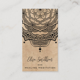Carte De Visite Tan Mandala Yoga Reiki Guérison Méditation Naturel