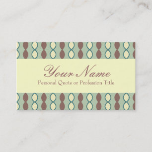 Carte De Visite Tan vert et Motif Brown rétro des années 70