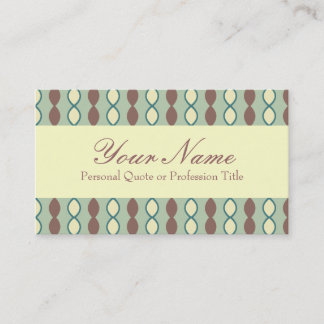 Carte De Visite Tan vert et Motif Brown rétro des années 70