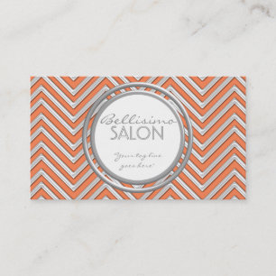 Carte De Visite Tangerine - Chevron Motif Moderne Stripe Zig Zag