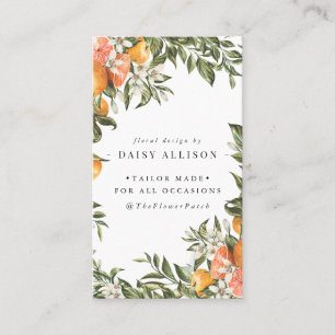 Carte De Visite Tangerine Citrus Orchard Boho Botanique