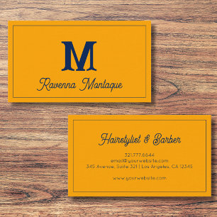 Carte De Visite Tangerine Moderne Nom de Lettre de Monogramme Pers