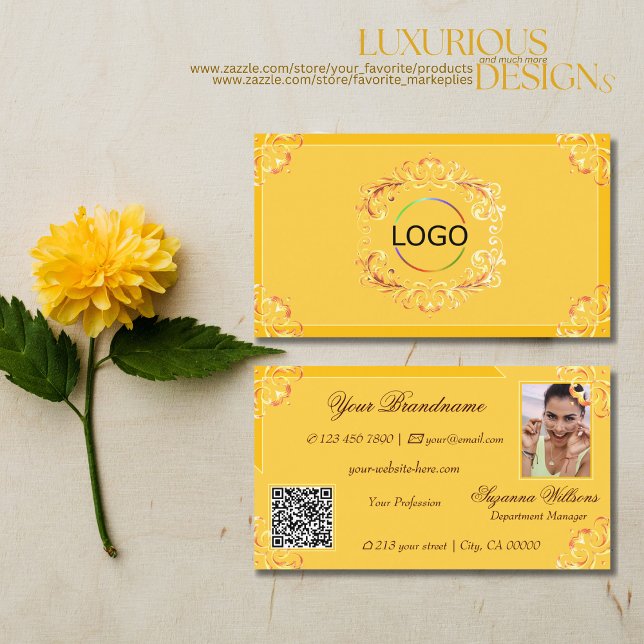 Carte De Visite Tangerine Orange Logo Photo et QR Code (Créateur téléchargé)