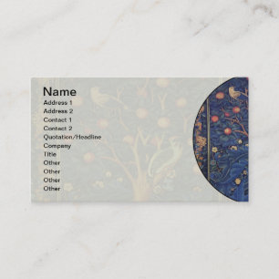 Carte De Visite Tapisserie Pic-vert de William Morris modèle bleu