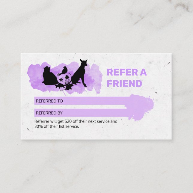 Carte De Visite Tarjeta De Visita Pet Care  / Sitting services / P (Devant)