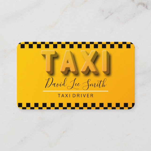 Carte De Visite Tarjeta De Visita Taxista / Servicio Cab (Devant)