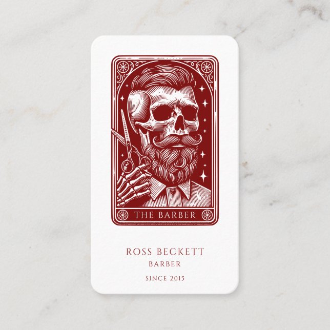 Carte De Visite Tarot Antique Barbier Terracotta (Devant)