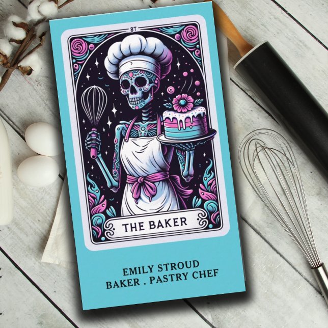 Carte De Visite Tarot Baker Pâtisserie Chef Dessert Caterer (Créateur téléchargé)