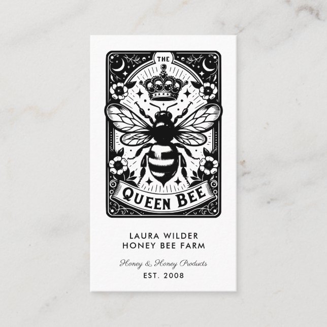 Carte De Visite Tarot Bee Thème Miel Bee Apiary Farm apiculteur (Devant)