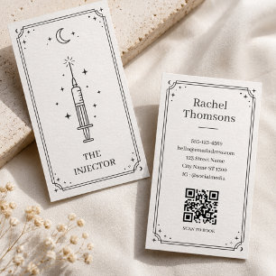 Carte De Visite Tarot Céleste Injecteur Minimaliste Noir Mystique