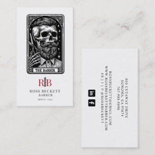 Carte De Visite Tarot de barbier vintage monogrammé