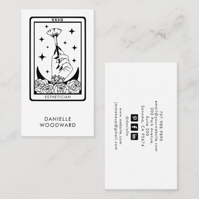 Carte De Visite Tarot Esthetician Branding (Devant / Derrière)