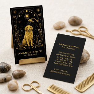 Carte de visite Tarot Noir Or Toiletteur pour Anim