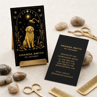 Carte de visite Tarot Noir Or Toiletteur pour Anim
