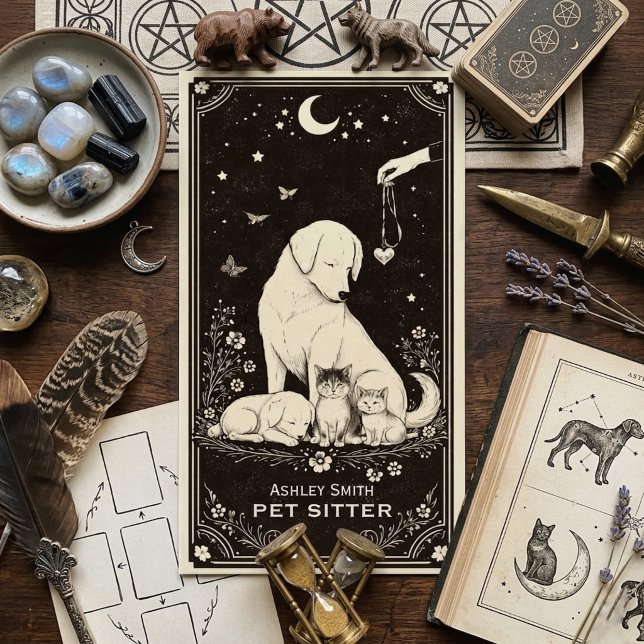 Carte de visite Tarot Pet Sitter Celestiale Bohème (Créateur téléchargé)