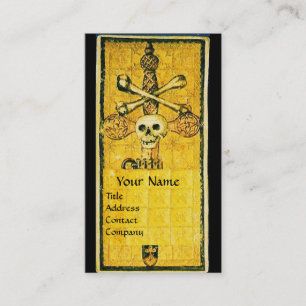 Carte De Visite TAROTS DE RENAISSANCE ANTIQUE, ACE D'ÉPRES Jaune