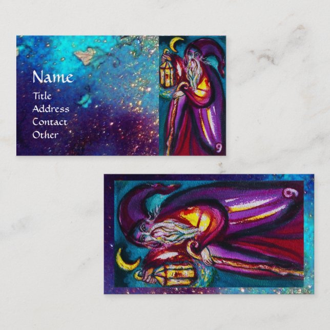 CARTE DE VISITE TAROTS DES OMBRES PERDUES / L'HERMIT (Devant / Derrière)