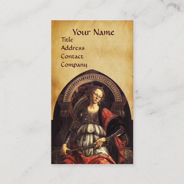 CARTE DE VISITE TAROTS RENAISSANCE ANTIQUES 11  FORCE PARCHEMIN (Devant)