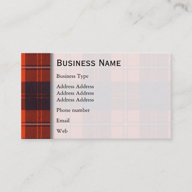Carte De Visite Tartan d'écossais de plaid de clan de Cunningham (Devant)