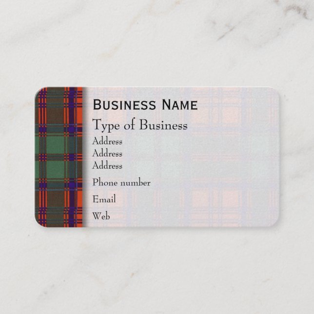 Carte De Visite Tartan d'écossais de plaid de clan de Grant (Devant)