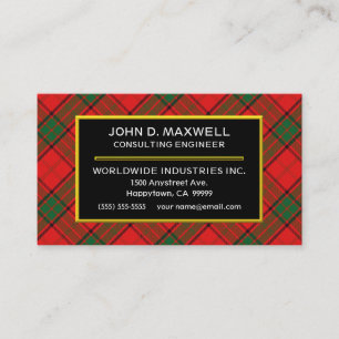 Carte De Visite Tartan écossais Clan Maxwell Plaid