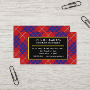 Carte De Visite Tartan Plaid du Clan Écossais Hamilton