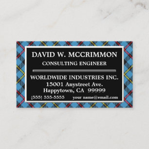 Carte De Visite Tartan Plaid du Clan Écossais MacCrimmon