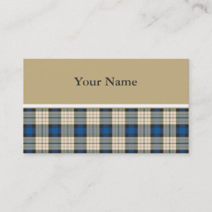 Carte De Visite Tartan plaids motif - beige bleu traditionnel