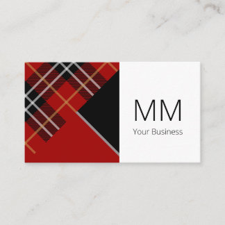 Carte De Visite Tartan rouge géométrique moderne Plaid Personnalis