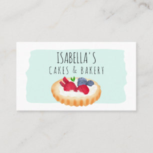 Carte De Visite Tarte à tarte à l'aquarelle cuite gâteaux scrip