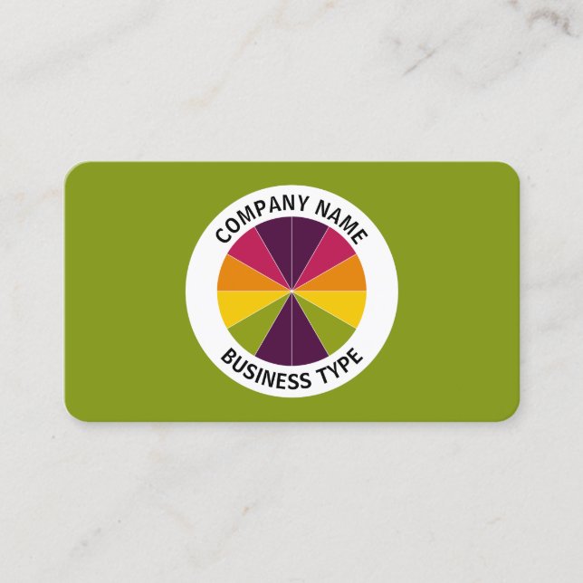 Carte De Visite Tarte Abstraite 02 - Vert #809711 (Devant)