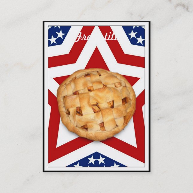 Carte De Visite Tarte Apple sur Stars & Stripes Design (Devant)