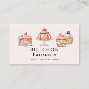 Carte De Visite Tarte aux fraises Blancmange Cupcake Bakery