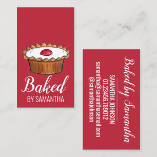 Carte De Visite Tarte Cherry Bakewell British Food UK Bakery Café