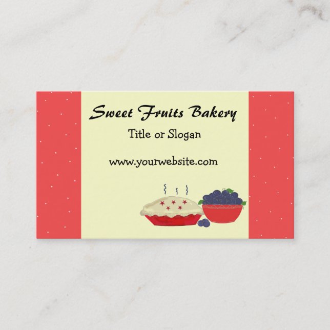 Carte De Visite Tartes et Fruits (Devant)