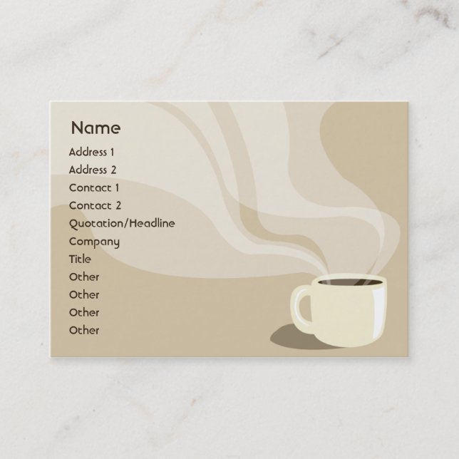 Carte De Visite Tasse de café Brown - potelée (Devant)