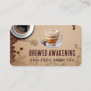 Carte De Visite Tasse de café infusé Boisson chaude Café