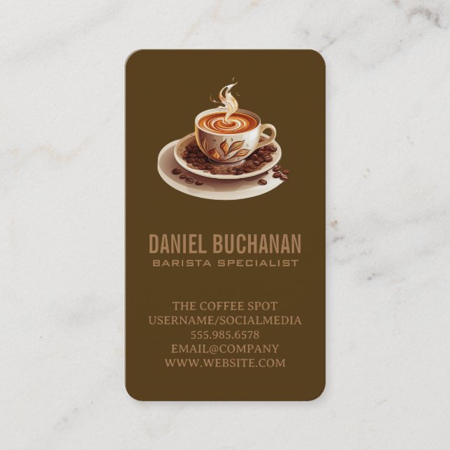 Carte De Visite Tasse de café Logo Agriculture (Devant)