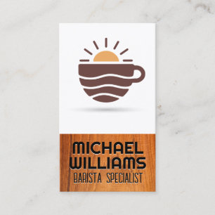 Carte De Visite Tasse de café Logo Soleil Café