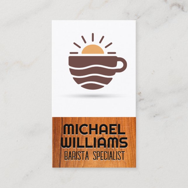 Carte De Visite Tasse de café Logo Soleil | Café (Devant)