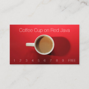 Carte De Visite Tasse de café sur le Tableau rouge