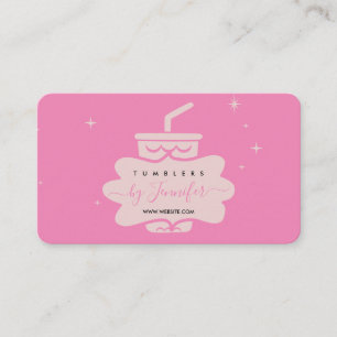 Carte De Visite Tasse tumbler mignon rose blush