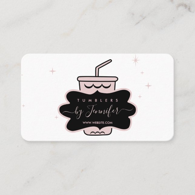 Carte De Visite Tasse tumbler rose fait maison (Devant)