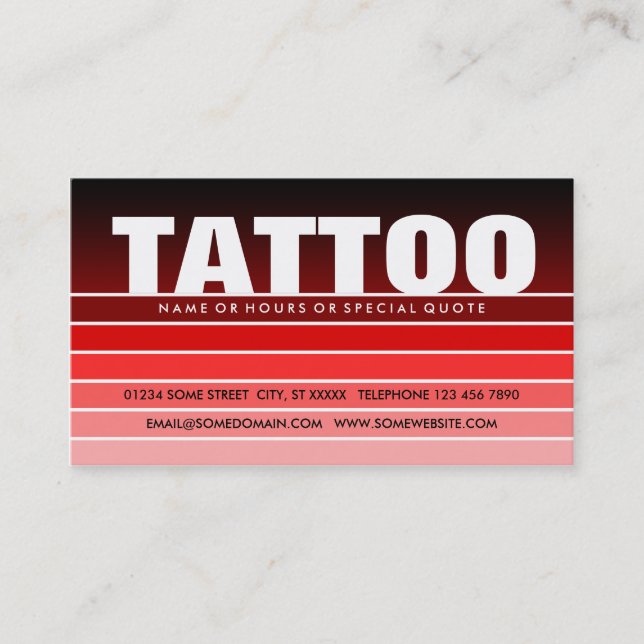 Carte De Visite TATOO à écaille rouge (Devant)