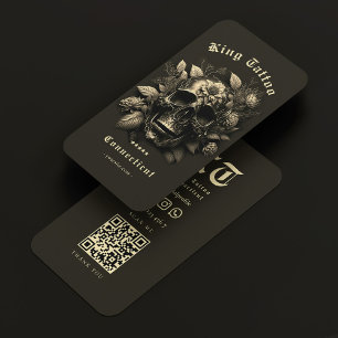Carte De Visite Tatouage Artiste Tatouiste Goth Crâne Moderne