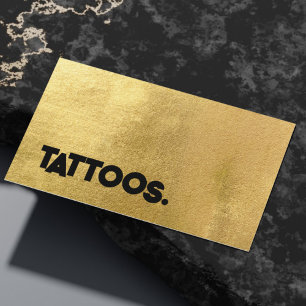 Carte De Visite Tatouage Artiste Tattooïste Or Simple Métalique