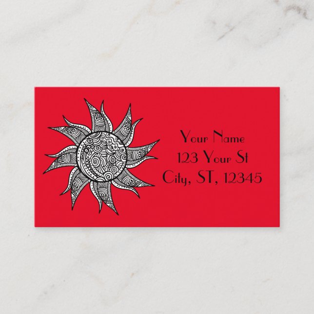 Carte De Visite Tatouage de henné Sun Thunder_Cove  (Devant)