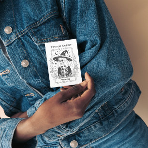 Carte De Visite Tatouage gothique Noir Et Blanc Conception Tarot S