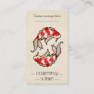 Carte De Visite Tatouage japonais oriental classique de poissons