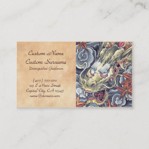 Carte De Visite Tatouage japonais oriental frais d'un dieu de